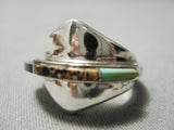Native American Statement Vintage Ben Nighthorse Campbell Turquoise Sterling Silver Ring-Nativo Arts