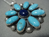 Native American Important Jeanette Dale Sterling Silver Turquoise Necklace-Nativo Arts