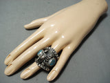 Huge Scoprion Native American Navajo Turquoise Sterling Silver Ring-Nativo Arts