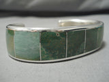 Very Rare Zuni Cripple Creek Turquoise Native American Sterling Silver Bracelet-Nativo Arts