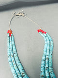 Native American Rare Quadruple Jacla Vintage Navajo Turquoise Heishi Necklace Old-Nativo Arts