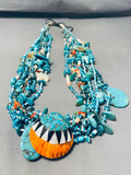 One Of The Most Unique Ever Vintage Santo Domingo Turquoise Necklace-Nativo Arts