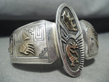 One Of The Best Vintage Native American Navajo Gold Sterling Silver Bracelet-Nativo Arts