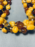 One Of The Most Unique Ever Native American Navajo Yellowstone Amber Necklace-Nativo Arts