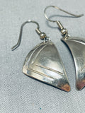 Exceptional Vintage Native American Navajo Sterling Silver Earrings-Nativo Arts