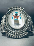 Most Detailed Silver Bead Vintage Native American Navajo Kachina Sterling Silver Bracelet-Nativo Arts