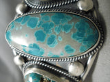 Important Vintage Native American Navajo Verdy Jake Turquoise Sterling Silver Bracelet-Nativo Arts