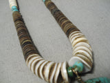 Native American Magnificent Vintage Santo Domingo Huge Royston Turquoise & Shell Necklace Old-Nativo Arts