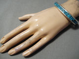 One Of Best Vintage Native American Zuni Spiderweb Turquoise Sterling Silver Bracelet-Nativo Arts