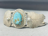 Marvelous Vintage Native American Navajo #8 Turquoise Mine Sterling Silver Bracelet-Nativo Arts