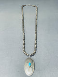 Fabulous Vintage Native American Navajo Sleeping Beauty Turquoise Sterling Silver Necklace-Nativo Arts
