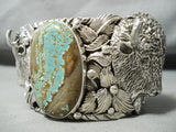 300 Gram Monster Native American #8 Turquoise Sterling Silver Buffalo Bracelet-Nativo Arts