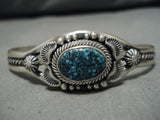 Magnificent Vintage Native American Navajo Blue Spiderweb Turquoise Sterling Silver Bracelet-Nativo Arts