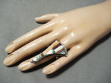One Of The Best Vintage Native American Navajo Turquoise Inlay Sterling Silver Ring-Nativo Arts