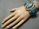 One Of The Best Vintage Native American Navajo Old Morenci Turquoise Sterling Silver Bracelet-Nativo Arts