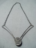 Unique Vintage Native American Navajo 8 Turquoise Sterling Silver Necklace-Nativo Arts