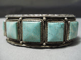 One Of The Best Vintage Native American Navajo Carico Lake Turquoise Sterling Silver Bracelet-Nativo Arts