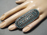One Of The Most Intricate Huge Vintage Native American Zuni Turquoise Sterling Silver Ring-Nativo Arts