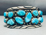 Cecil Lee Heavy Vintage Native American Navajo Turquoise Sterling Silver Bracelet Old-Nativo Arts