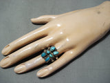 Marvelous Vintage Native American Navajo Turquoise Sterling Silver Ring Old-Nativo Arts