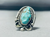 Rare Vintage Native American Navajo Royston Turquoise Sterling Silver Horseshoe Ring-Nativo Arts