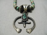 One Of The Best Vintage Native American Navajo Green Turquoise Sterling Silver Choker Necklace-Nativo Arts