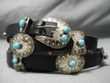 Amazing Vintage Native American Navajo Turquoise Sterling Silver Concho Belt Old-Nativo Arts