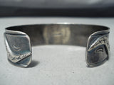 Rare Whirling Logs Vintage Native American Navajo Snake Sterling Silver Bracelet-Nativo Arts