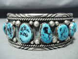 Marvelous Vintage Native American Navajo Sleeping Beauty Turquoise Sterling Silver Bracelet-Nativo Arts