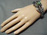 Gorgeous Vintage Native American Navajo Damale Turquoise Sterling Silver Bracelet Old-Nativo Arts