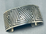 Precise Silver Work Native American Navajo Sterling Silver Bracelet-Nativo Arts