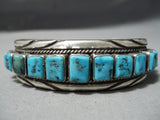 Impressive Vintage Navajo Turquoise Sterling Silver Bracelet Native American-Nativo Arts