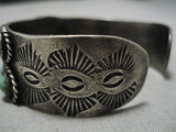 Early 1900's Vintage Native American Navajo Domed Cerrillos Turquoise Sterling Silver Bracelet-Nativo Arts