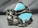 Best Heavy Vintage Native American Navajo Turquoise Sterling Silver Slag Bracelet-Nativo Arts