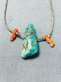 Superb Vintage Native American Navajo Royston Turquoise Sterling Silver Necklace-Nativo Arts