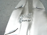 Magnificent Navajo Native American Sterling Silver Feather Earrings-Nativo Arts