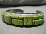 The Best Native American Navajo Gaspeite Sterling Silver Native American Navajo Inlay Bracelet-Nativo Arts