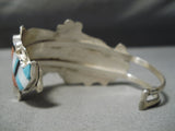 One Of The Best Vintage Native American Zuni Turquoise Kachina Sterling Silver Bracelet-Nativo Arts