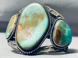 Best 136 Gram 3 Stone Royston Turquoise Vintage Native American Navajo Sterling Silver Bracelet-Nativo Arts