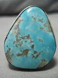 Exquisite Vintage Navajo Blue Gem Turquoise Sterling Silver Native American Ring-Nativo Arts