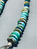 Native American Unique Vintage Navajo Turquoise Sterling Silver Coin Necklace-Nativo Arts