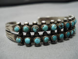 Amazing Vintage Native American Navajo Turquoise Sterling Silver Bracelet Old-Nativo Arts