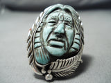 Native American One Of The Most Detailed Ever Turquoise Sterling Silver Coral Ring-Nativo Arts
