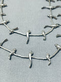 Absolutely Incredible Vintage Native American Navajo Sterling Silver Bird Fetish Necklace-Nativo Arts