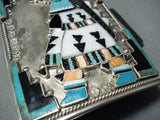 One Of The Best Ever Vintage Native American Zuni Turquoise Inlay Sterling Silver Ketoh Bracelet-Nativo Arts