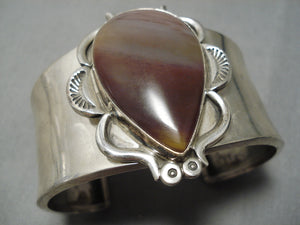 Important Smithsonian Artist Vintage Native American Navajo Sterling Silver Bracelet Cuff-Nativo Arts