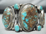 One Of Best Ever Huge Bisbee Turquoise Vintage Native American Navajo Sterling Silver Bracelet-Nativo Arts