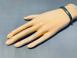 Exquisite Vintage Native American Navajo Turquoise Chip Inlay Sterling Silver Bracelet-Nativo Arts