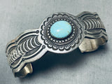 John Begay Vintage Native American Navajo Blue Gem Turquoise Sterling Silver Bracelet-Nativo Arts