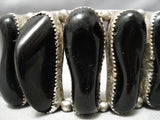 Native American Best Vintage Santo Domingo Onyx Sterling Silver Bracelet Old-Nativo Arts
